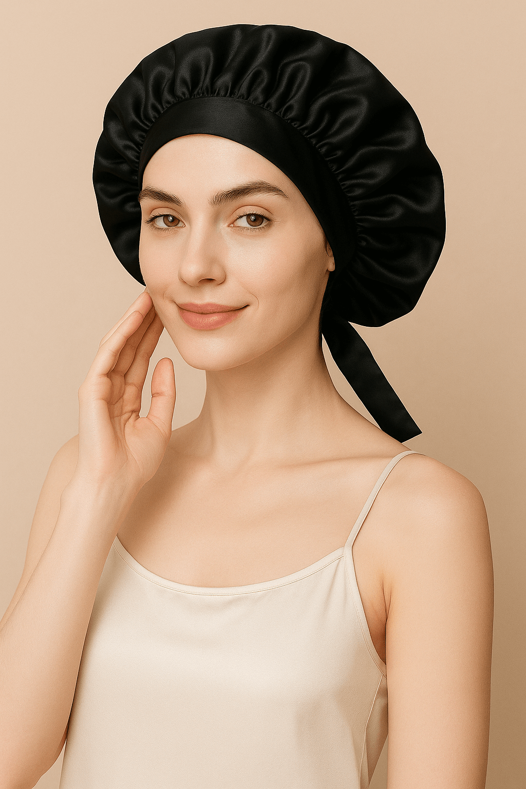 Bonnet en soie naturelle