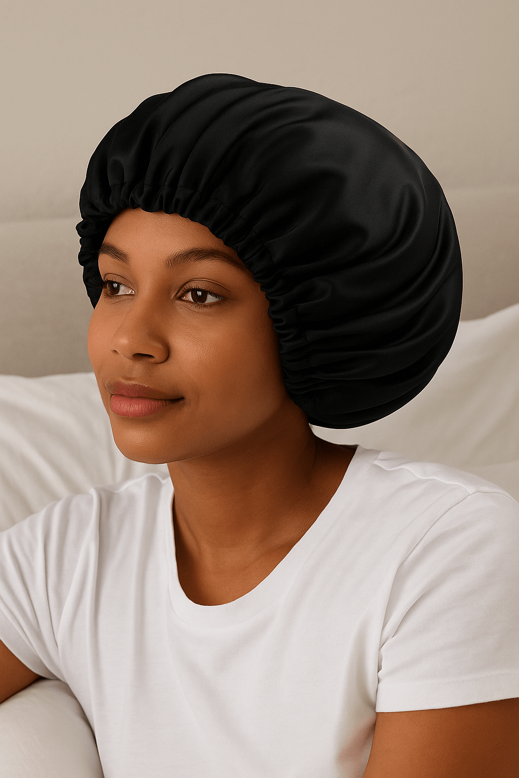 Bonnet en satin ajustable à double épaisseur
