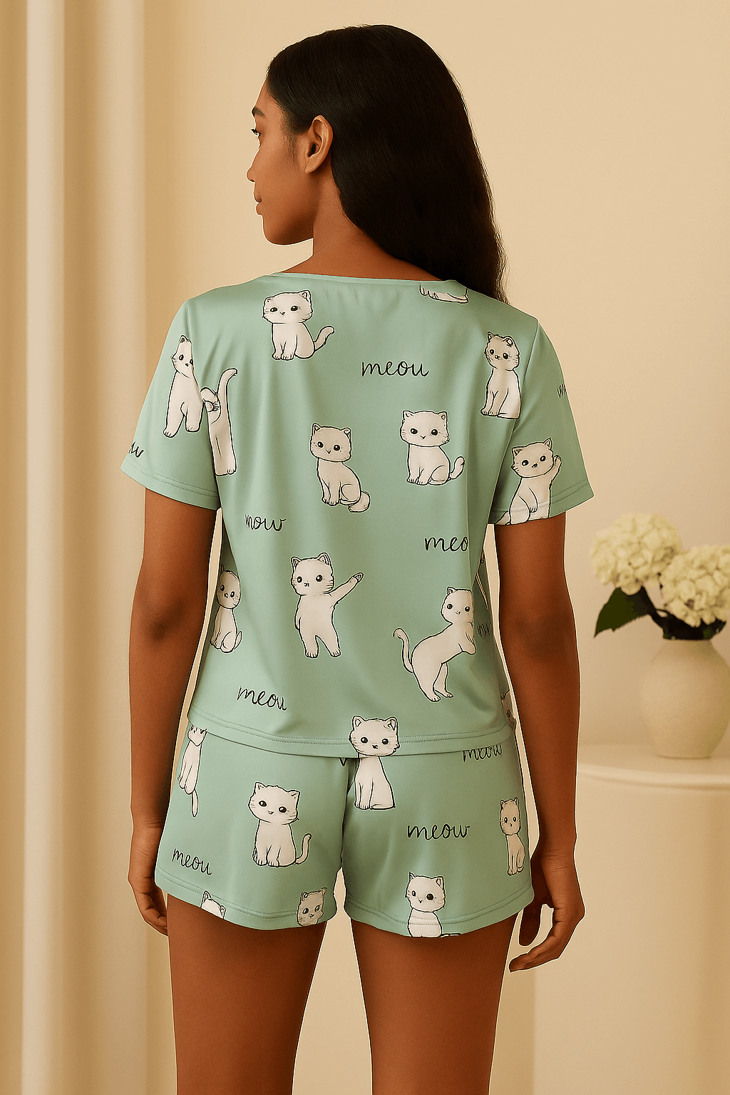 Pyjama en satin - Meow