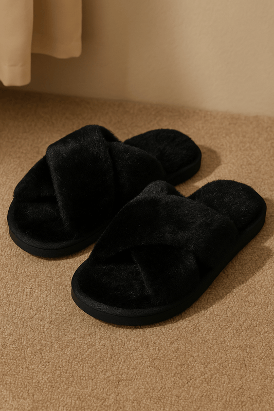 Chaussons cocooning croisés